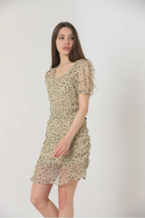 Robe Topshow Stone Black à col bateau et manches courtes en gros