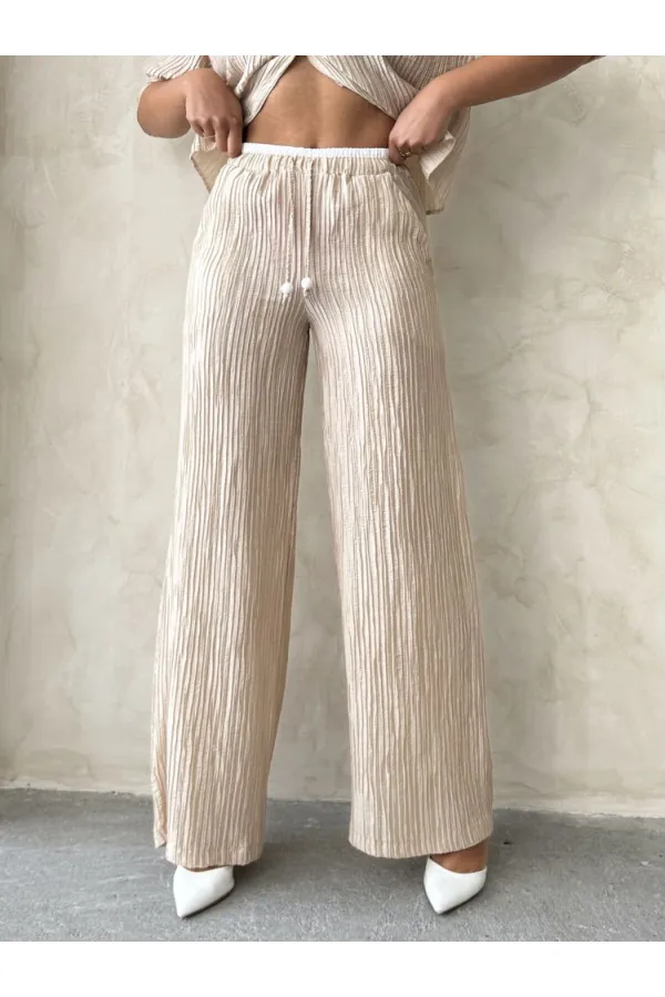Wholesale Pleated Trousers - Stone | Topshow
