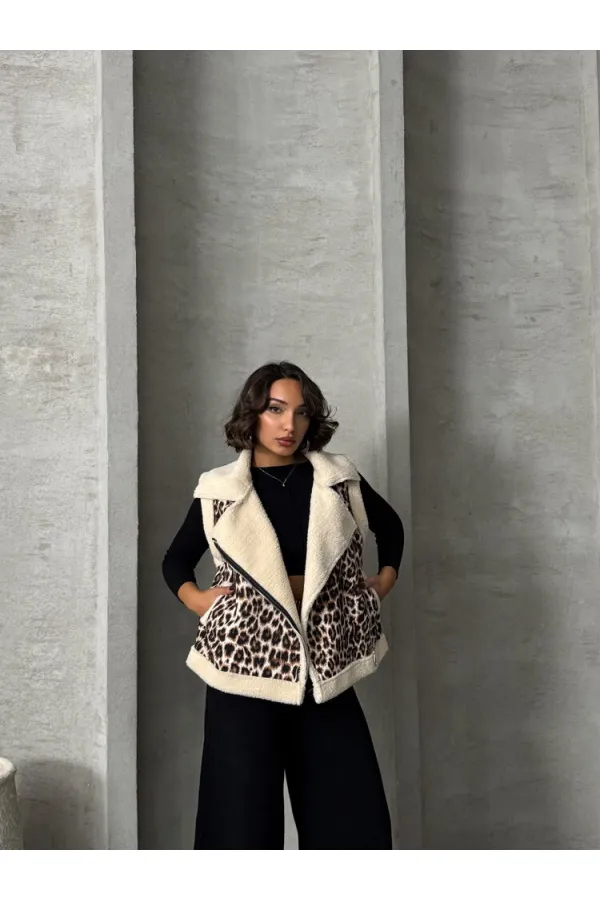 Plush Wholesale Vest - Leopard D1 | TOPSHOW | F1828