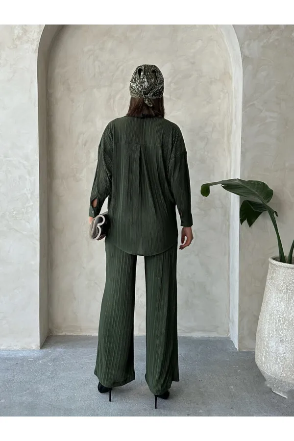 Accordion Wholesale Shirt - Khaki | Topshow | F1426