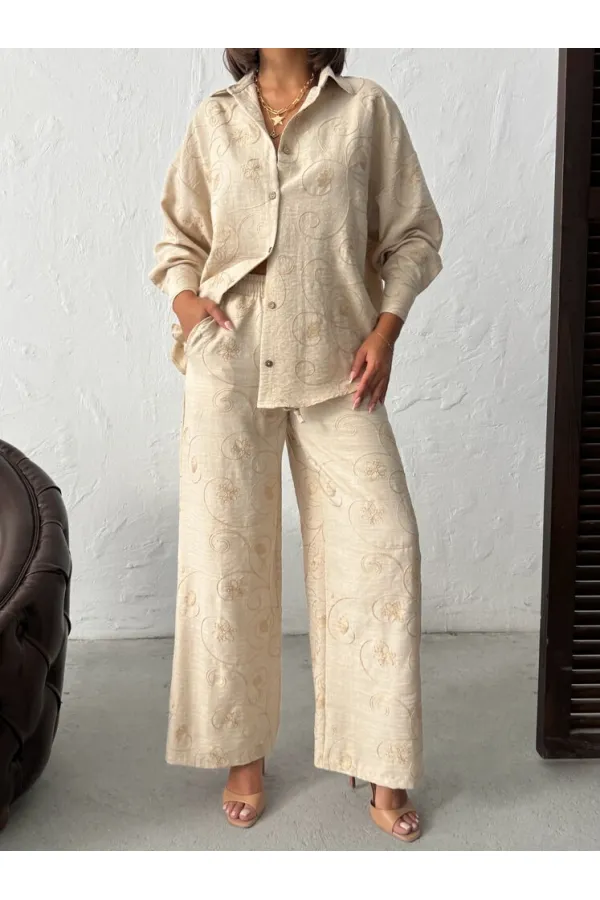 Nakışlı Toptan Pantolon -| Topshow | F1900