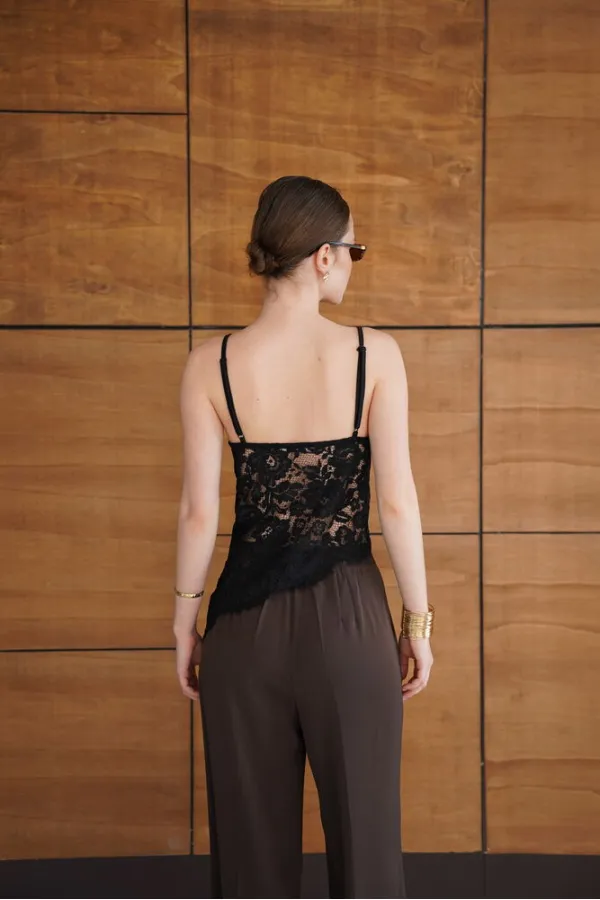 Askılı Brode Buluz - Siyah | D2965 - Topshow