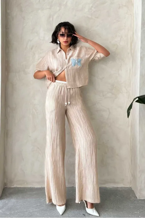 Wholesale Pleated Trousers - Stone | Topshow