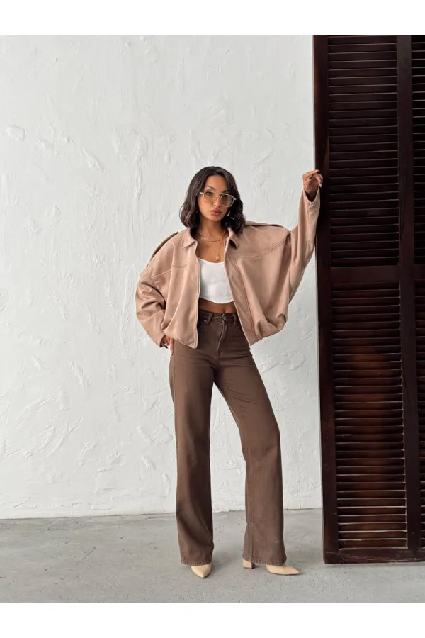 Topshow Scuba Suede Coat - Mink | F2017