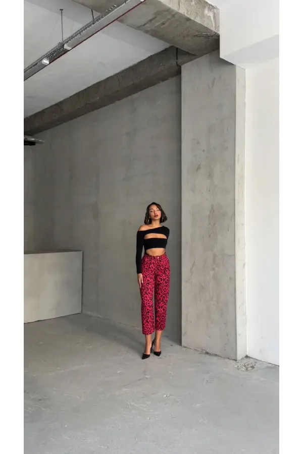 Desenli Toptan Pantolon - Fujya Siyah | TOPSHOW | F1788