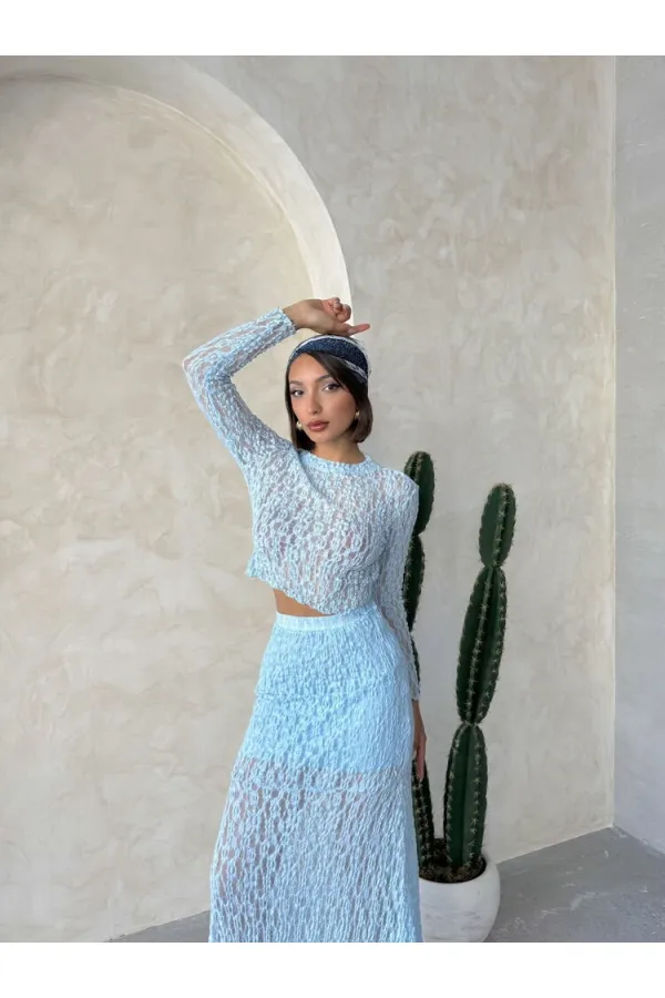 Dante Evening Blouse - Blue | Topshow | F1886