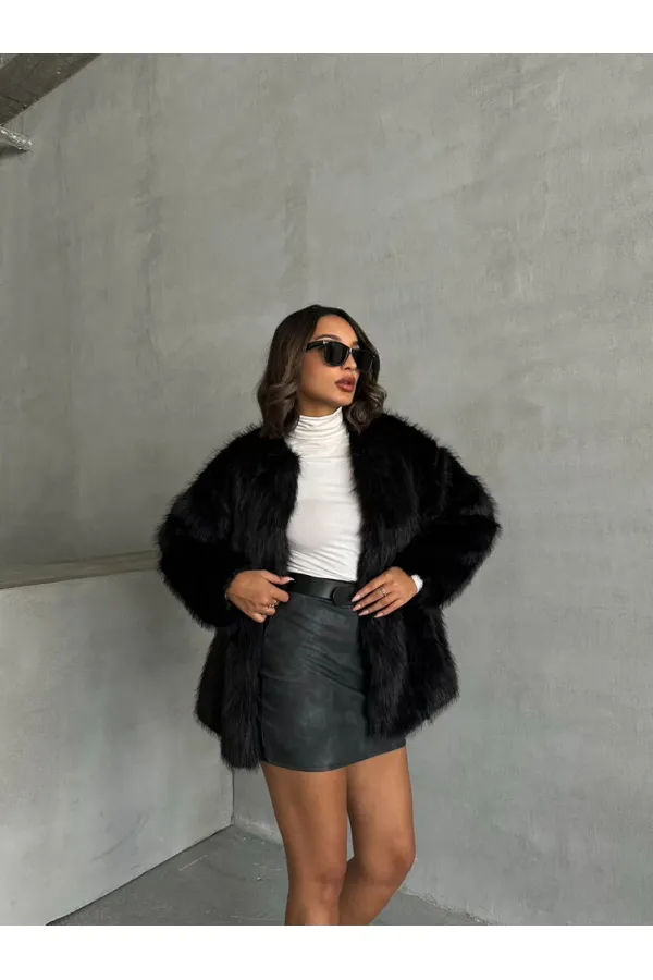 Topshow Siyah Peluş Toptan Kaban | F1608