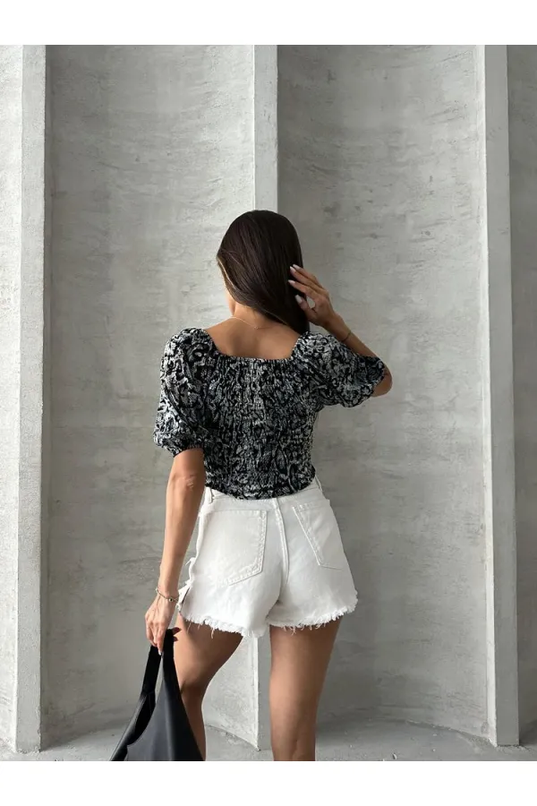 Topshow Gray Leopard Burnt Velvet Wholesale Blouse