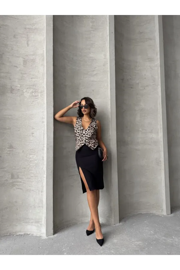 Toptan Yelek - Leopar | TOPSHOW | F1699