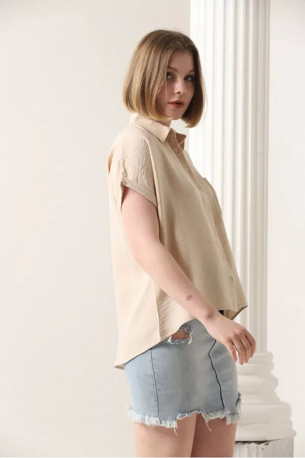 Topshow Taş Çiçek Cepli Toptan Gömlek