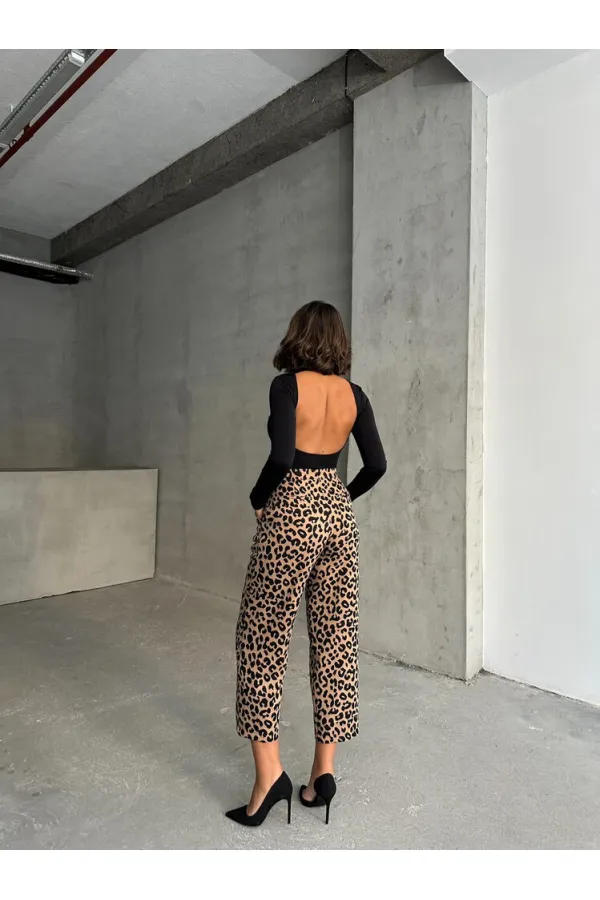 Patterned Wholesale Trousers - Mink Black | TOPSHOW | F1788