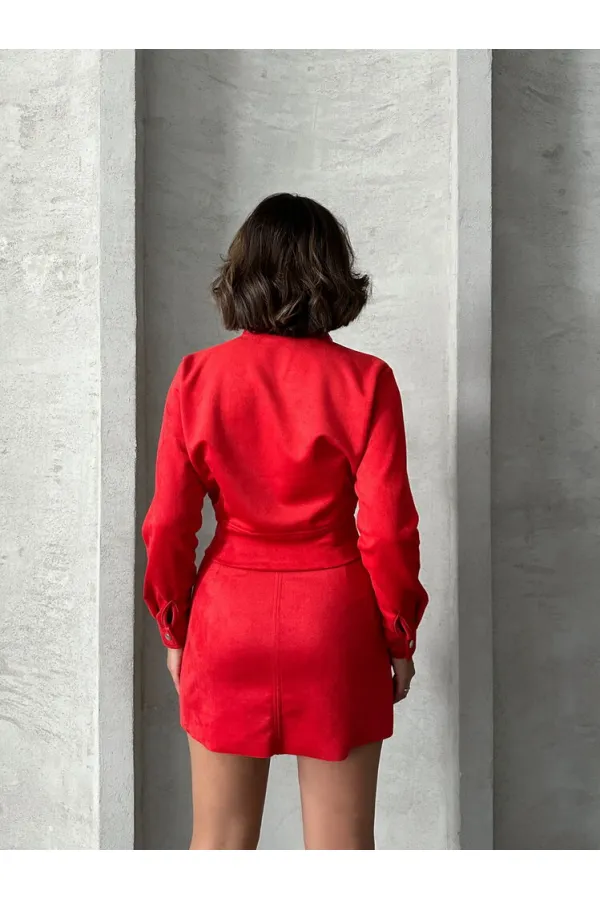 Zippered Wholesale Jacket - Red | TOPSHOW | F1551