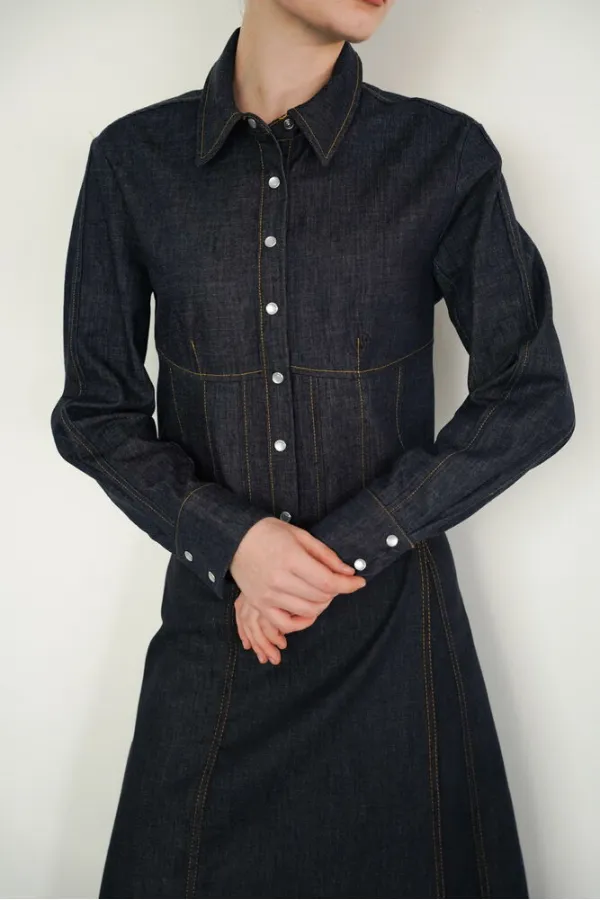 Wholesale Denim Shirts - Navy Blue | F2086 - Topshow
