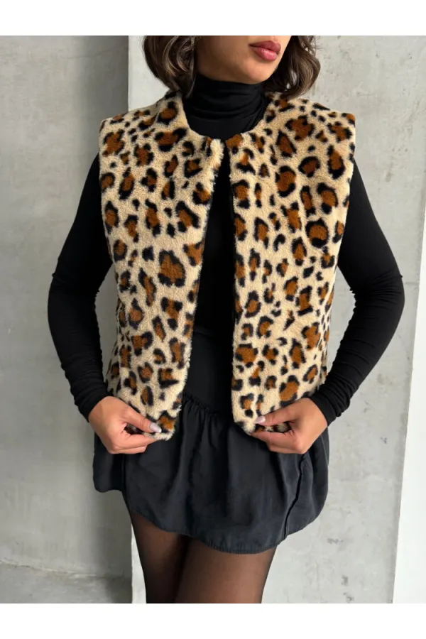 Plush Wholesale Vest - Leopard | TOPSHOW | F1833
