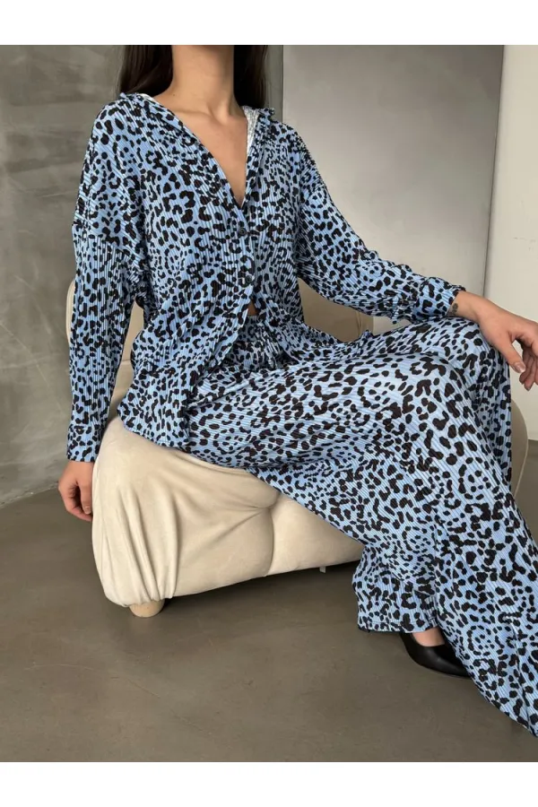 Pantalon à pois en gros - Pois bleus | TOPSHOW | F1468