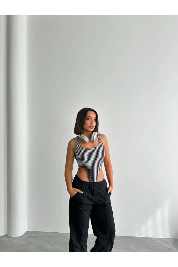 Itcitli Sports Bodysuit - Striped | Topshow