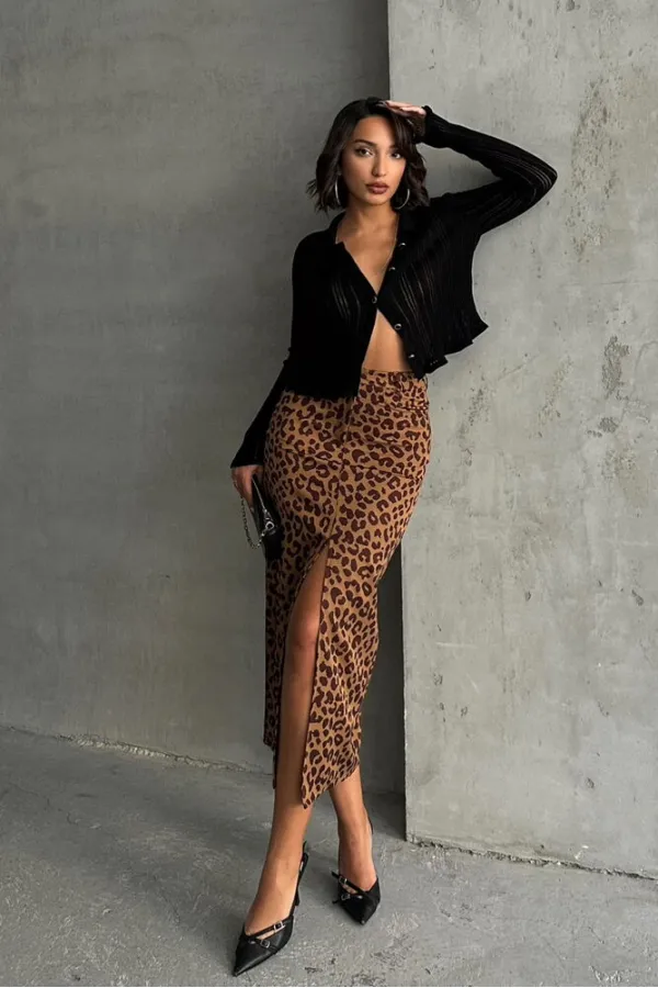 Jupe en gros - Marron camel | TOPSHOW | F1665