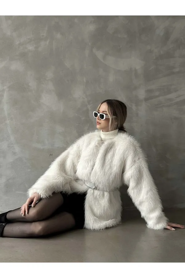 Topshow Krem Peluş Toptan Kaban | F1608