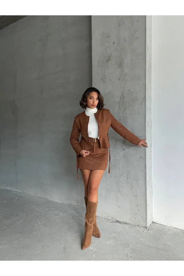 Kemerli Toptan Etek - Haki | TOPSHOW | F1801