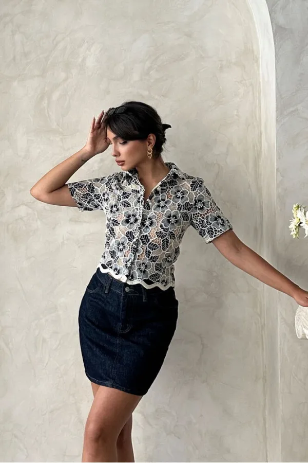 Lace Shirt - Black | Topshow