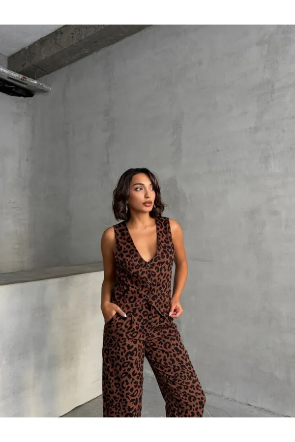 Wholesale Vest - Brown Black | TOPSHOW | F1699