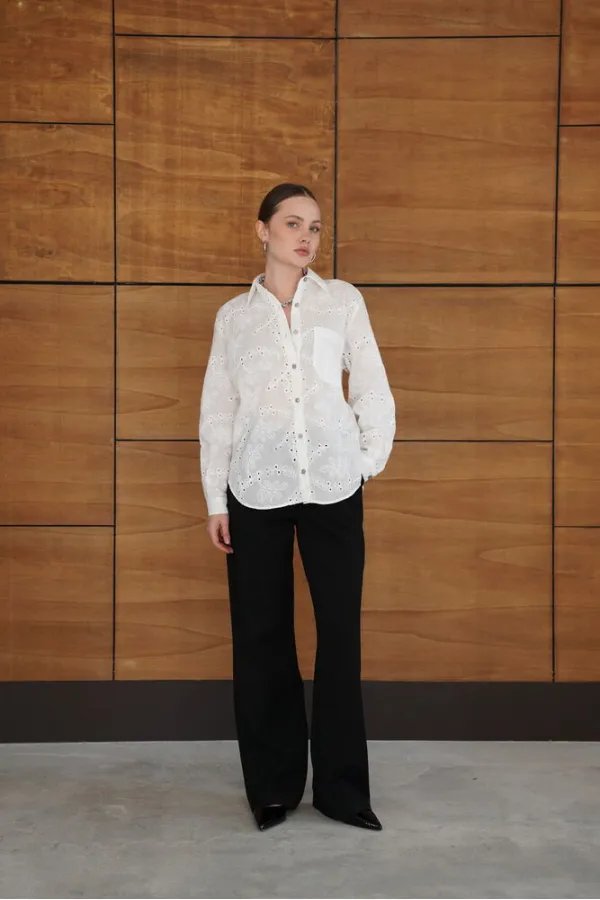 Corded Wholesale Shirts - Cream | F2079 - Topshow