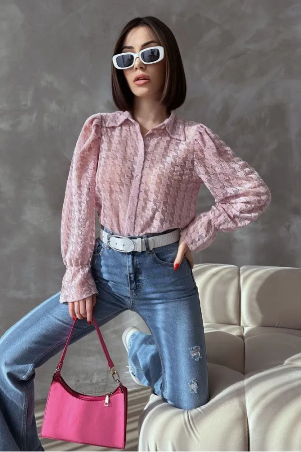 Tulle Wholesale Shirt - Powder | TOPSHOW | f1472