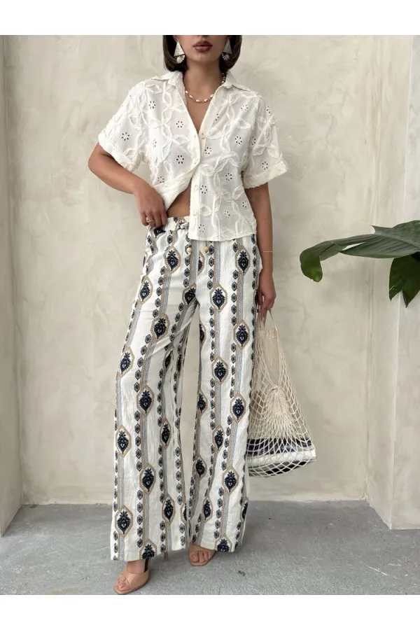 Nakışlı Pantolon - Taş Topshow