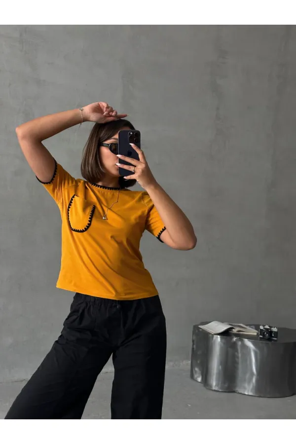 T-shirt Topshow Moutarde Berger Cousu en gros