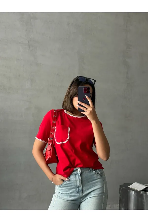 T-shirt Topshow Red Shepherd Stitched en gros