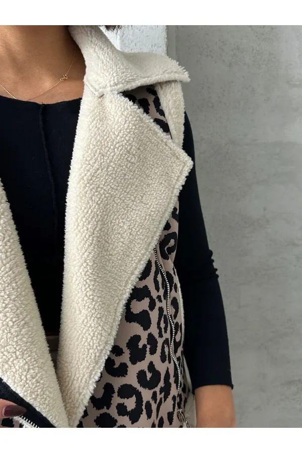 Peluş Toptan Yelek - Taş Siyah | TOPSHOW | F1828