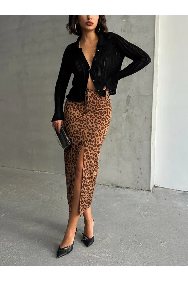 Jupe en gros - Marron camel | TOPSHOW | F1665