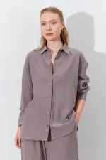 Kadın Vizon Oversize Gömlek