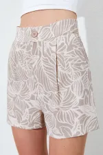 Kadın Vizon Desenli Mini Şort