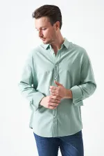 Erkek Elma Uzun Kol Basic Pamuk Flam Regular Gömlek