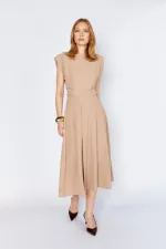 Kadın Vizon 3496 Pileli Midi Boy Etek