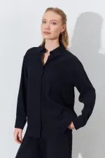 Kadın Siyah Oversize Gömlek