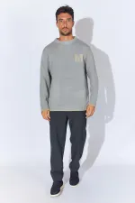 Pull Homme Bouclé Col Ras-du-Cou Anthracite