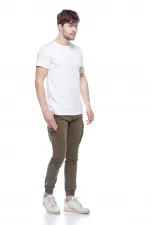 Erkek Beyaz Bisiklet Yaka Basic Tişört