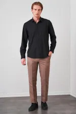 Erkek 1-Bej Yan Cep Comfort Fit Ceylan Pantalon