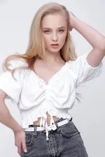 Kadın Ekru Ayrobin Bustiyer