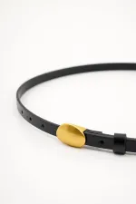 Kadın Siyah 1.5 Cm Pimli Antik Kemer