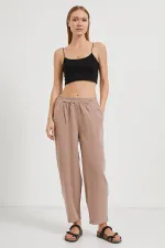 Women's Mink (5456) Front Stitched Balloon Cut Tencel Pants