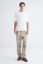 Men's Off-White Crew Neck Modal Basic T-Shirt