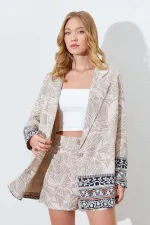 Kadın Vizon Eteği Sulu Blazer Ceket