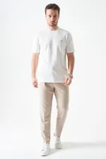 T-shirt basique blanc à col rond pour homme