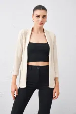 Kadın Taş Dirsek Kol Önü Açık Ceket