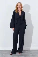 Kadın Siyah Palazzo Pantolon