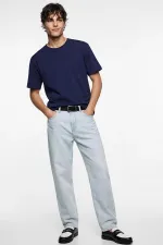 Erkek Lacivert Bisiklet Yaka Modal Basic Tişört