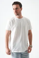 Erkek Beyaz Bisiklet Yaka Ottoman Basic Tişört